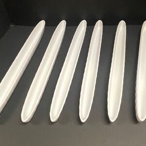 Set of 6 16” Ceramic Olive Hors d’oeuvre Trays Vintage